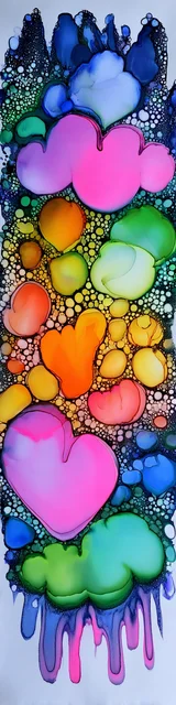 Free printable abstract cloud art bookmark featuring a jewel toned clump of abstract clouds